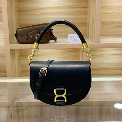 Leather Saddle Half Moon Bag